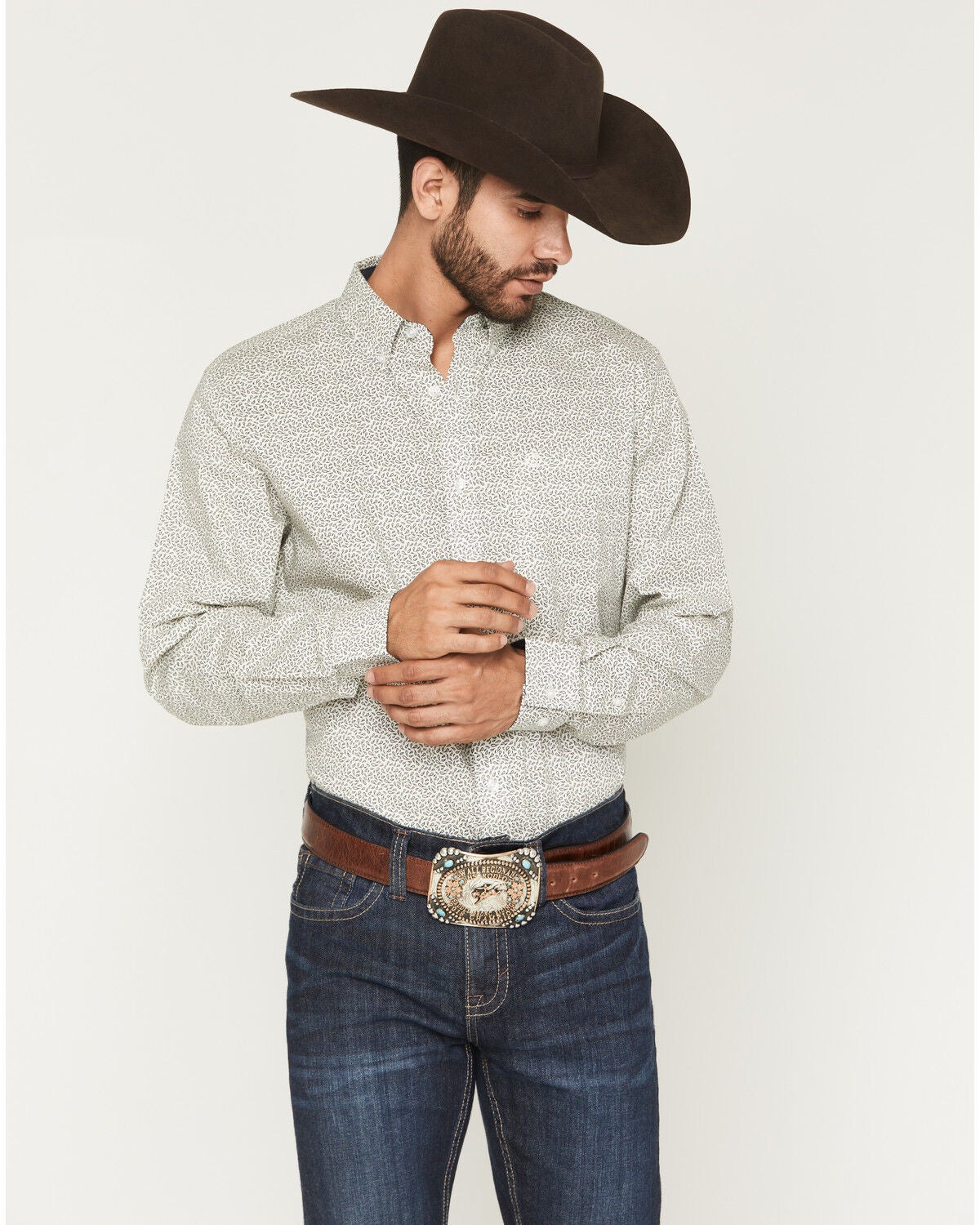 Cody James Men's Rhett Micro Paisley Print Long Sleeve Button-Down ...
