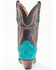 Image #5 - Dan Post Women's Exotic Seabass Skin Western Boots - Square Toe, Black/turquoise, hi-res