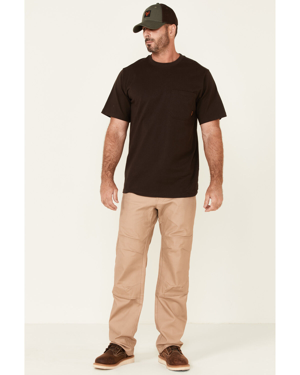 Image #2 - Hawx Men's Solid Dark Brown Forge Short Sleeve Work Pocket T-Shirt - Big, , hi-res