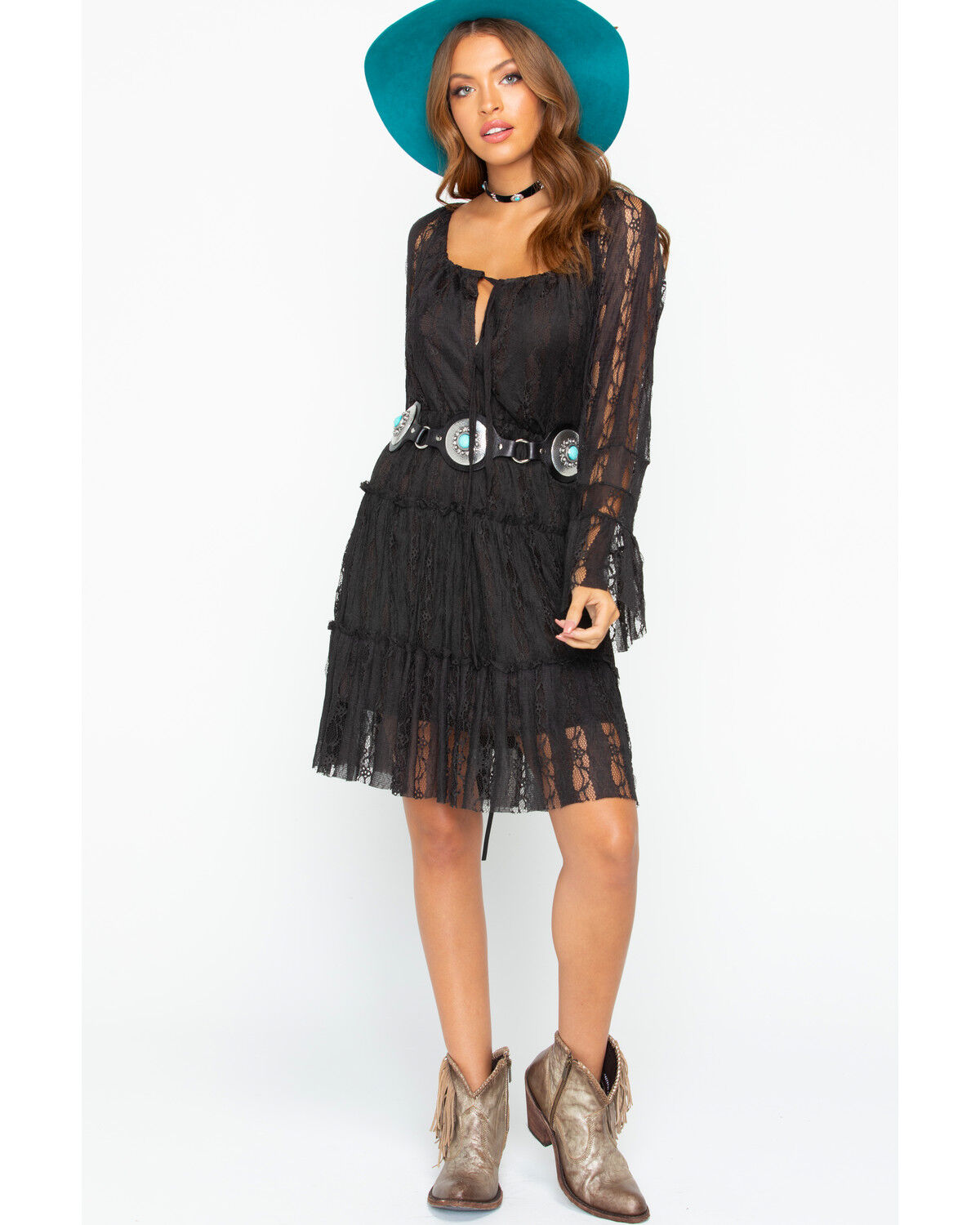 western lace dress
