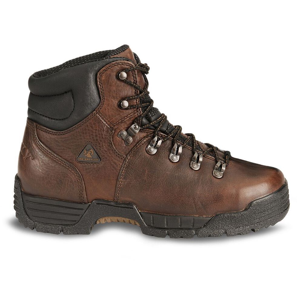 Rocky Men's 6" Mobilite Waterproof Work Boots - Steel Toe, Brown, hi-res