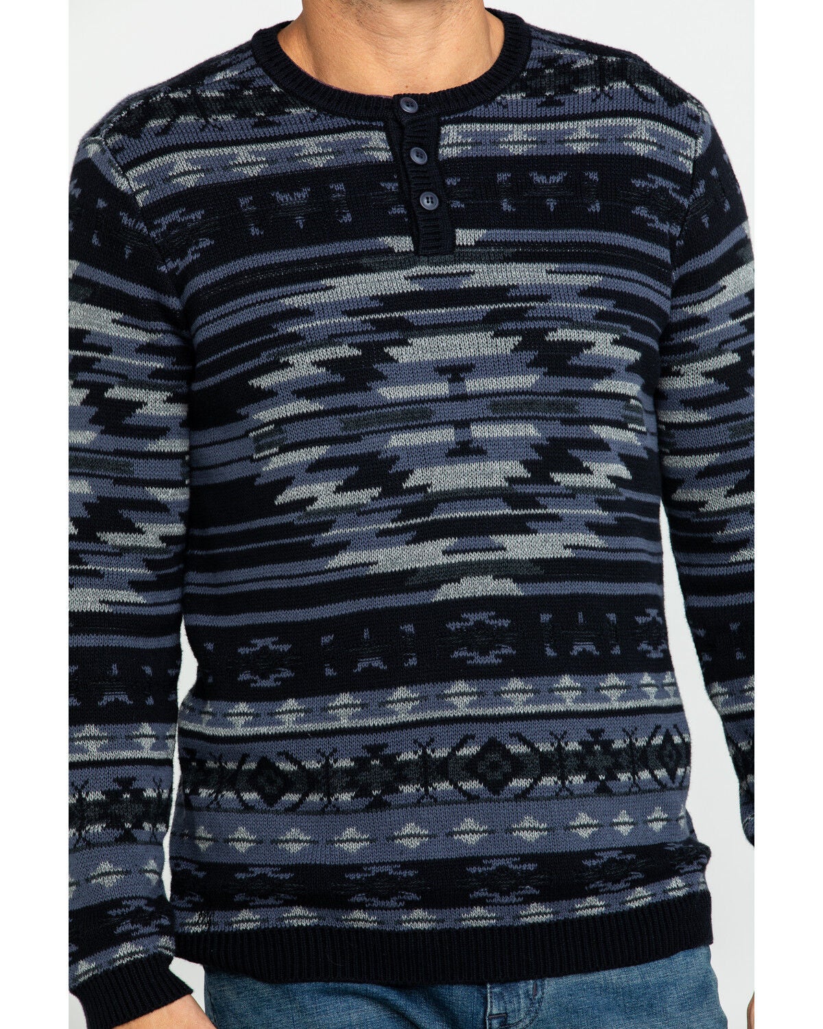 mens aztec print pullover