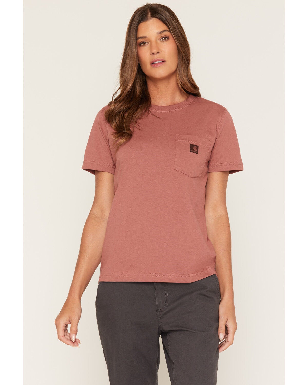 Carhartt Women's Irvine Relaxed Short Sleeve Work Shirt, Rose, hi-res