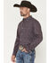 Image #2 - Ariat Men's Wrinkle Free Brendan Floral Print Long Sleeve Button-Down Western Shirt, Blue, hi-res