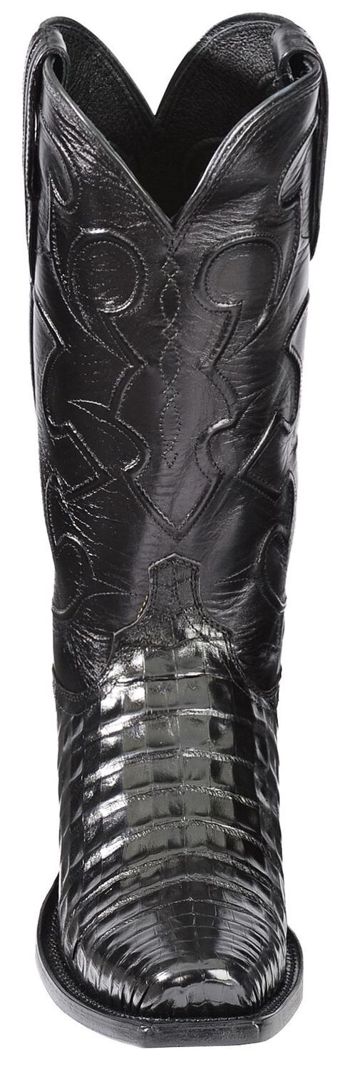 Image #5 - Lucchese 1883 Charles Croc Belly Western Boots - Square Toe, Black, hi-res