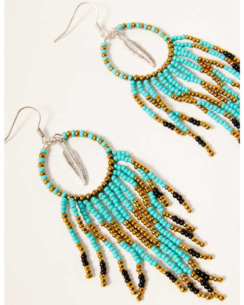 Image #2 - Idyllwind Women's Side Tracked Beaded Earrings, Turquoise, hi-res