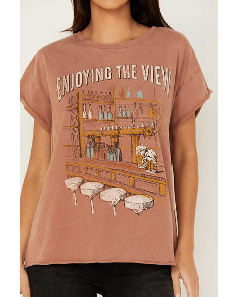 Image #3 - Cleo + Wolf Women's Enjoying The View Relaxed Short Sleeve Graphic Tee, Rust Copper, hi-res