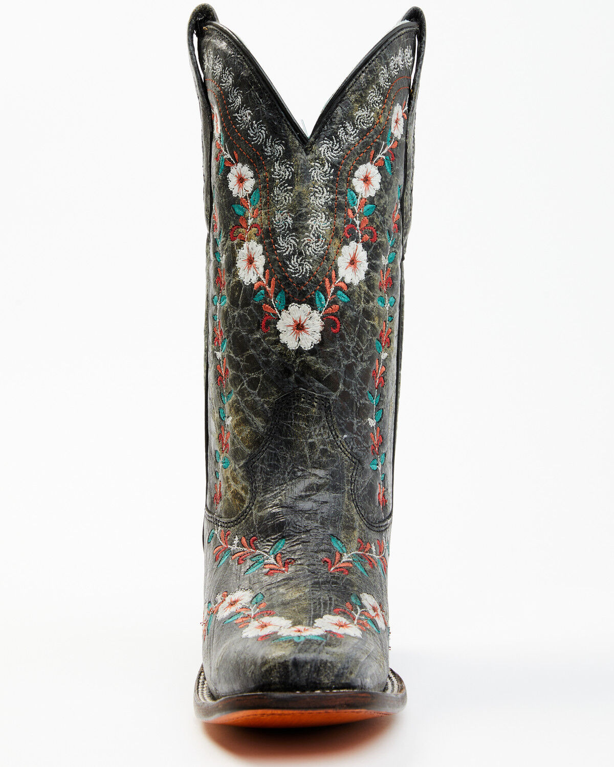 Image #5 - Corral Women's Floral Blacklight Western Boots - Square Toe, Black, hi-res