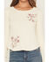 Image #3 - Wild Moss Women's Floral Embroidered Thermal Long Sleeve Top, Cream, hi-res