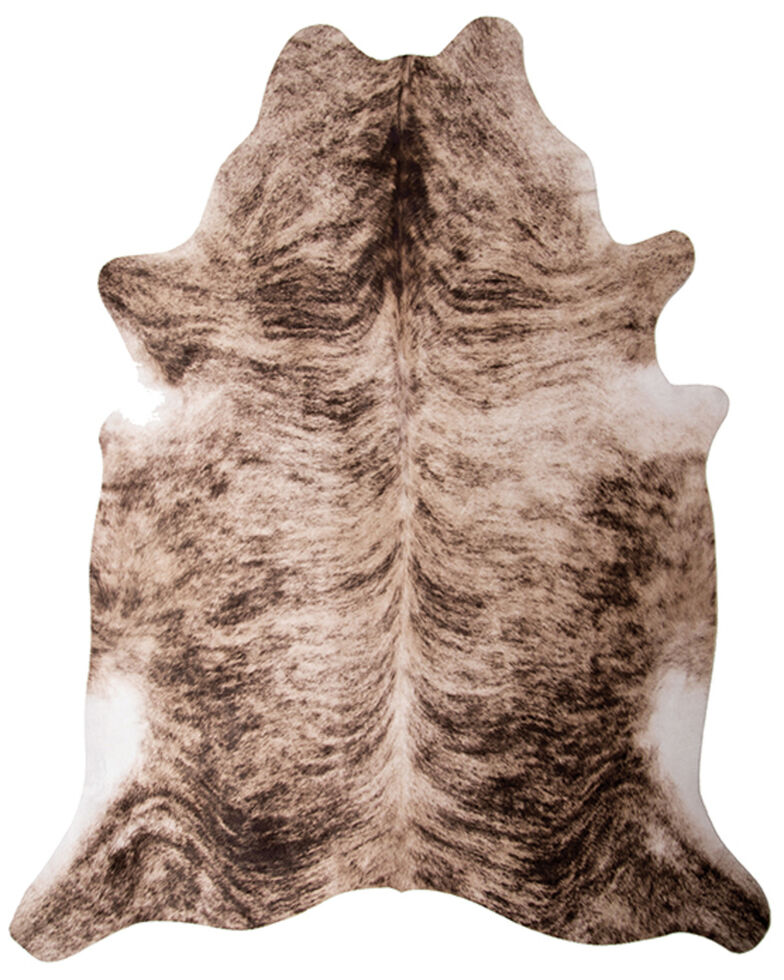 Carstens Home Small Faux Cowhide Medium Brindle Rug, Brown, hi-res