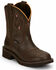 Image #1 - Justin Women's Gemma Shetland Western Boots - Round Toe, Dark Brown, hi-res