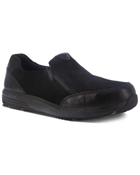 Image #1 - Reebok Women's Trustride Slip Resisting Work Shoes - Steel Toe, Black, hi-res