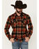 Image #1 - Pendleton Men's Canyon Plaid Print Long Sleeve Pearl Snap Western Shirt, Red, hi-res