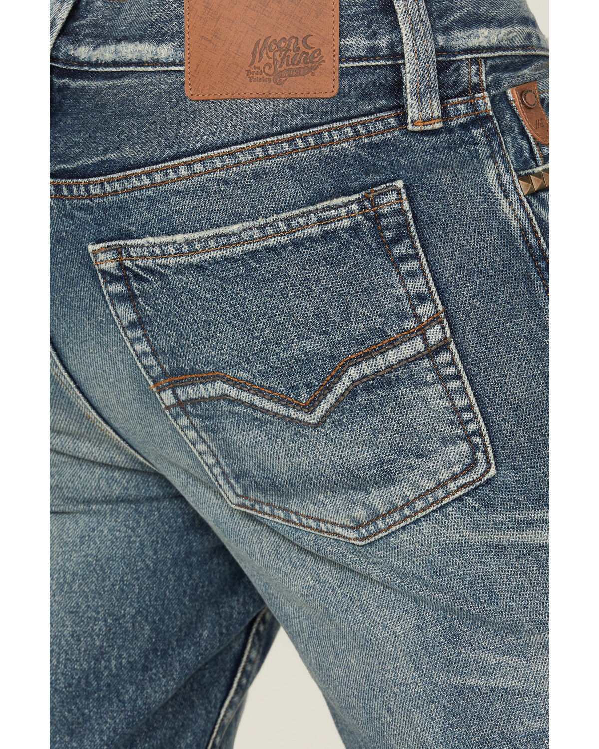 Image #4 - Moonshine Spirit Men's Decker Slim Straight Rigid Denim Jeans, Medium Wash, hi-res