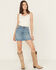 Image #1 - Wrangler Retro Women's Medium Wash High Rise Bailey Mini Denim Skirt, Blue, hi-res