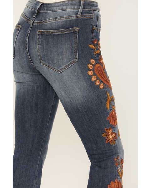 Image #4 - Driftwood Women's Medium Wash Autumn Paisley Print Farrah Flare Jeans, Blue, hi-res