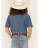 Image #4 - Ariat Boys' Geo Print Short Sleeve Button-Down Western Shirt, Blue, hi-res
