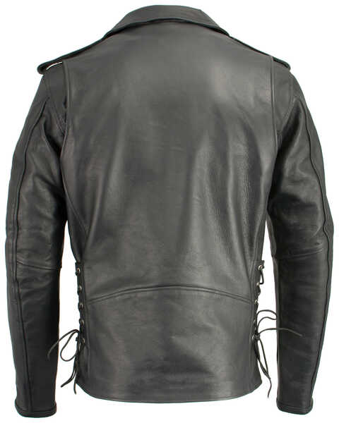 Image #3 - Milwaukee Leather Men's Classic Side Lace Concealed Carry Motorcycle Jacket - 3XTall, Black, hi-res