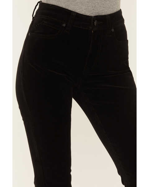 Image #2 - Shyanne Women's Black High Rise Velveteen Stretch Flare Jeans , Black, hi-res