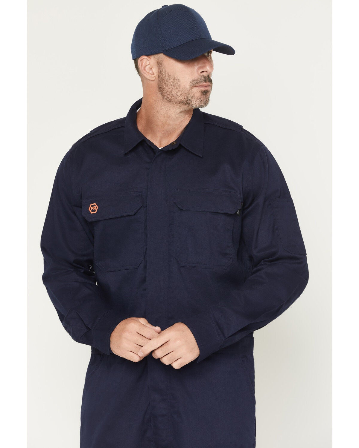 Image #2 - Hawx Men's FR Solid Coveralls, Navy, hi-res