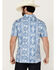 Image #4 - Panhandle Men's Southwestern Print Short Sleeve Performance Polo Shirt, Blue, hi-res