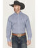 Image #1 - Wrangler Men's Geo Print Long Sleeve Button-Down Stretch Western Shirt, Blue, hi-res