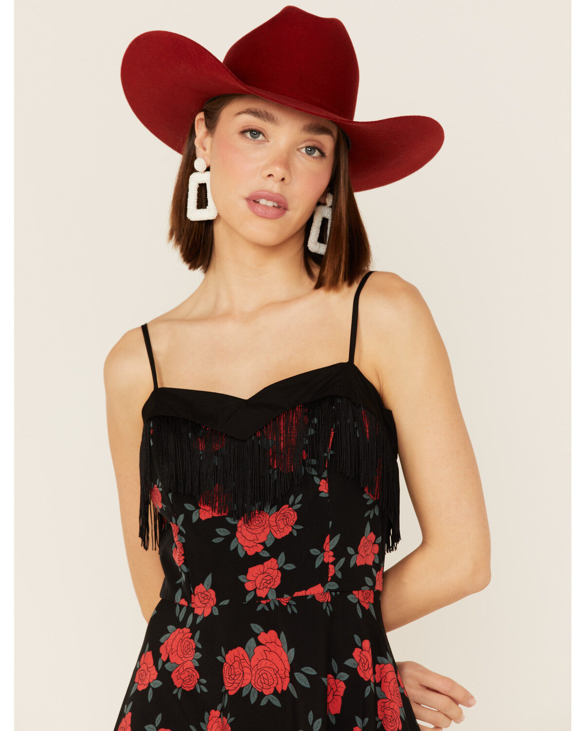Image #2 - Unique Vintage Women's Floral Print Fringe Swing Dress, , hi-res