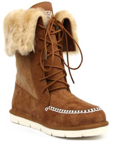 Image #1 - Suberlamb Women's Altai Tumbled Lace-Up Boots - Round Toe , Brown, hi-res