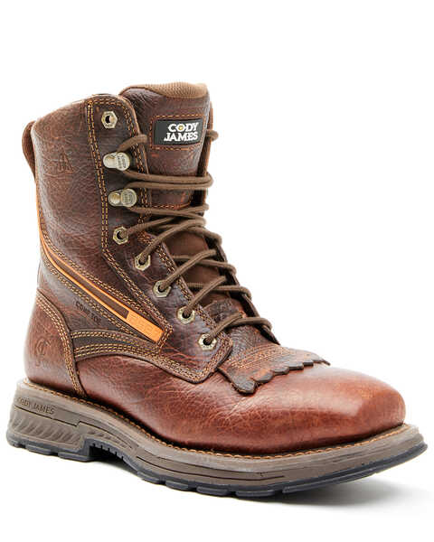 Cody James Men's 8" ASE7 Disruptor Work Boots - Nano Composite Toe, Brown, hi-res