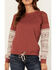 Image #3 - Shyanne Women's Wanda Fleece Mix Pullover Sweatshirt , Dark Red, hi-res