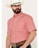 Image #2 - Ariat Men's Lain Fitted Short Sleeve Button Down Western Shirt, Red, hi-res