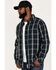 Image #2 - Resistol Men's Greeley Large Plaid Button Down Western Shirt, Navy, hi-res