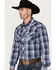 Image #2 - Wrangler Retro Men's Plaid Print Long Sleeve Snap Western Shirt, Blue, hi-res