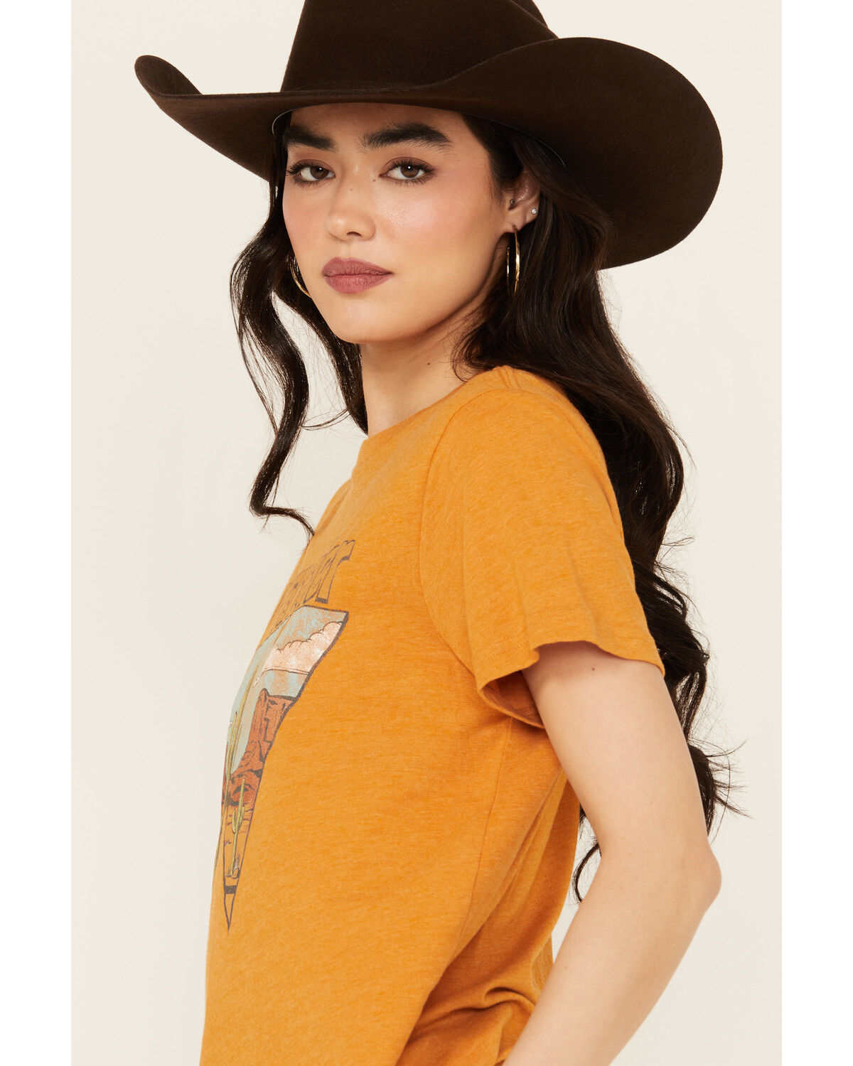 Image #2 - Wrangler Women's Logo Desert Scene Short Sleeve Graphic Tee, Orange, hi-res