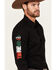Image #3 - Rock & Roll Denim Men's Mexico Flag Embroidered Logo Long Sleeve Snap Stretch Western Shirt, Black, hi-res