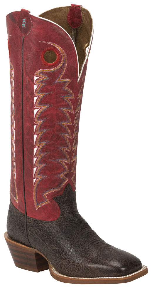 Tony Lama Dusky Bonham 3R Buckaroo Cowboy Boots - Square Toe , Dark Brown, hi-res
