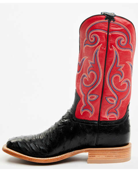 Image #3 - Hyer Men's Jetmore Exotic Full Quill Ostrich Western Boots - Broad Square Toe , Black, hi-res