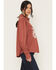 Image #2 - Kimes Ranch Women's Mae Floral Embroidered Long Sleeve Snap Relaxed Fit Western Shirt, Red, hi-res