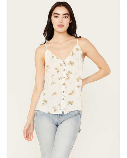 Image #1 - Cleo + Wolf Women's Butterfly Cropped Cami, White, hi-res