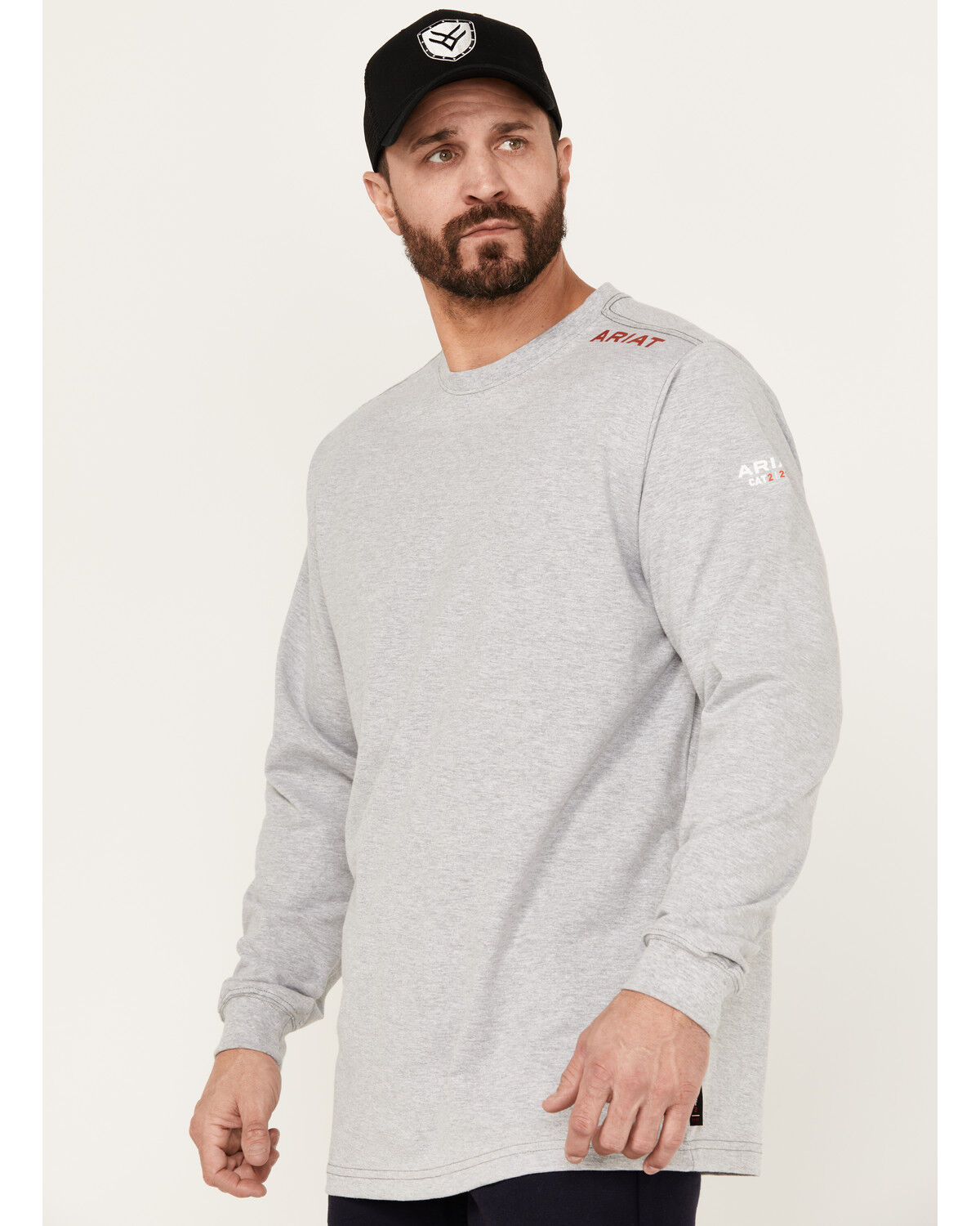 Image #4 - Ariat Men's FR Born For This Long Sleeve Graphic Work T-Shirt, Grey, hi-res