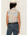 Image #4 - Shyanne Girls' Floral Print Sleeveless Snap Western Shirt, Ivory, hi-res