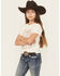 Image #3 - Shyanne Girls' Shoulda Been A Cowgirl Short Sleeve Graphic Tee, Off White, hi-res