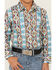 Image #3 - Wrangler Boys' Checotah Southwestern Striped Long Sleeve Pearl Snap Western Shirt, Blue, hi-res