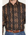 Image #3 - Wrangler Men's Checotah Southwestern Print Long Sleeve Snap Western Shirt - Tall, Black, hi-res