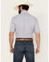 Image #4 - Panhandle Men's Southwestern Print Short Sleeve Pearl Snap Stretch Western Shirt, Blue, hi-res