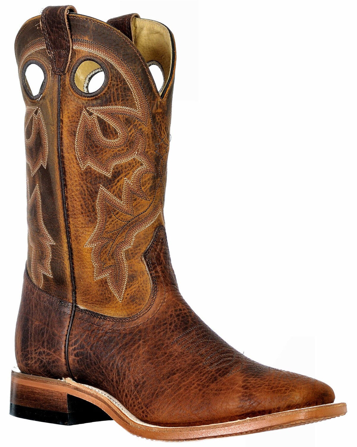 Boulet Men's Western Boots - Wide Square Toe, Brown, hi-res