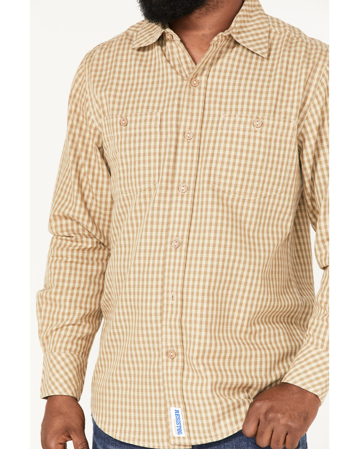 Image #3 - Resistol Men's Wheat Ridge Check Button Down Western Shirt, Sage, hi-res