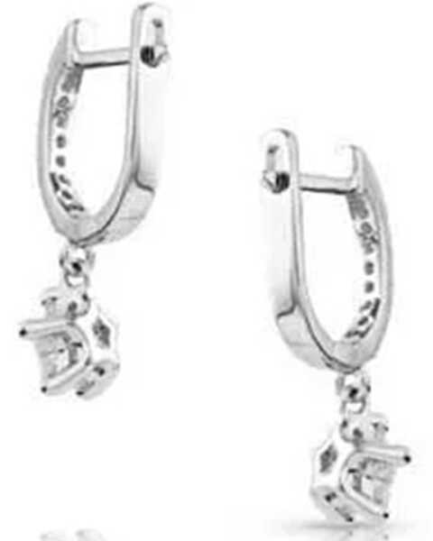 Image #2 - Montana Silversmiths Women's Catch A Falling Star Crystal Earrings, Silver, hi-res
