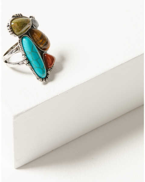 Image #1 - Shyanne Women's Bisbee Falls Mixed Stone Statement Ring, Silver, hi-res