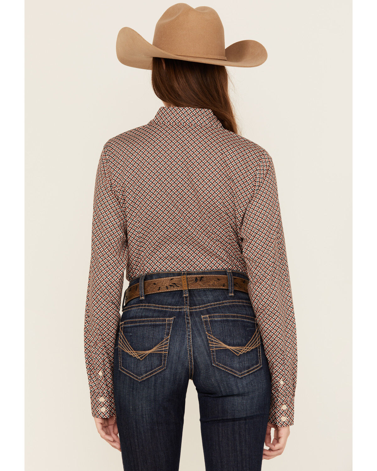 Image #4 - Cinch Women's Geo Print Long Sleeve Button-Down Western Shirt, Multi, hi-res